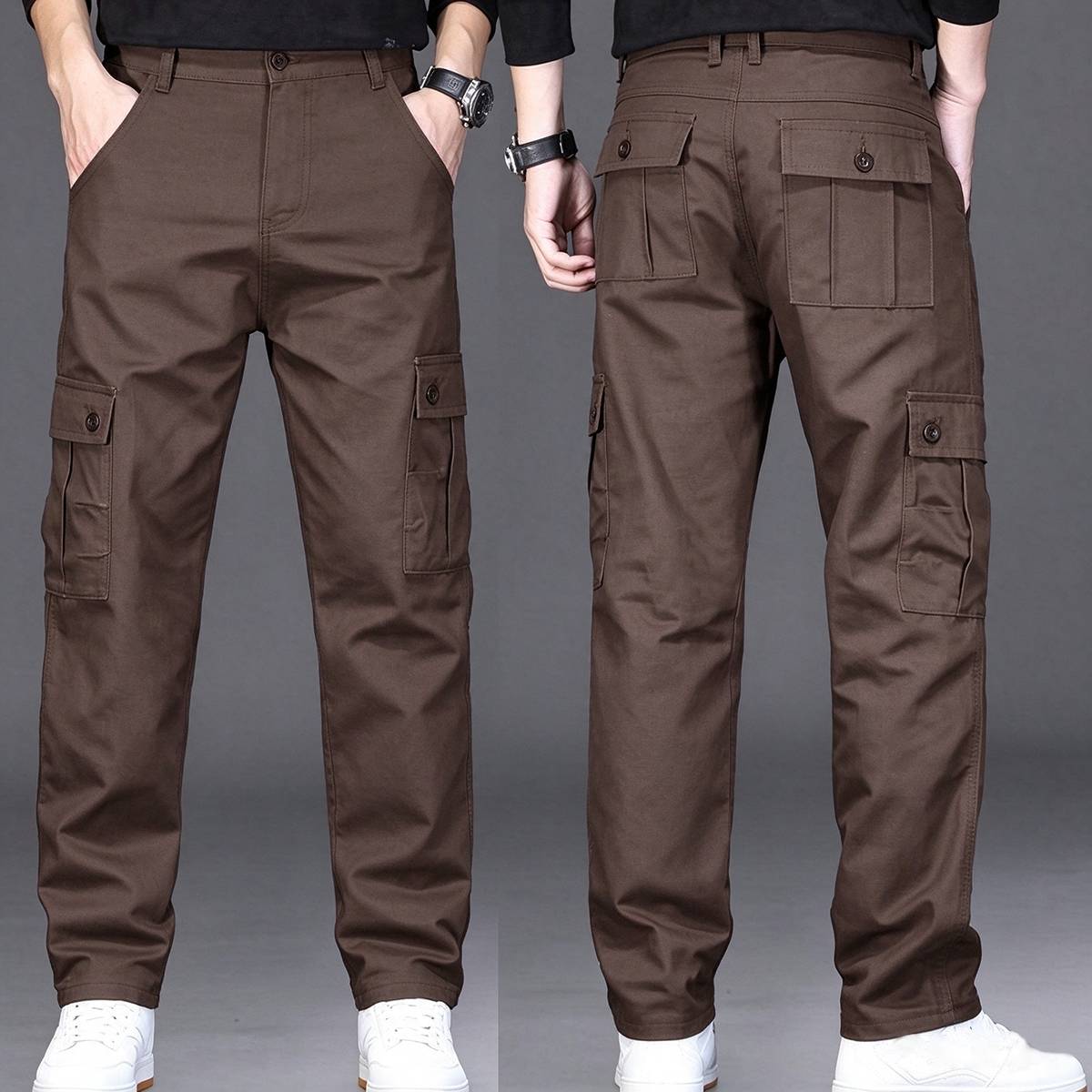 Men's Relaxed Straight Leg Multi-Pocket Cargo Pants