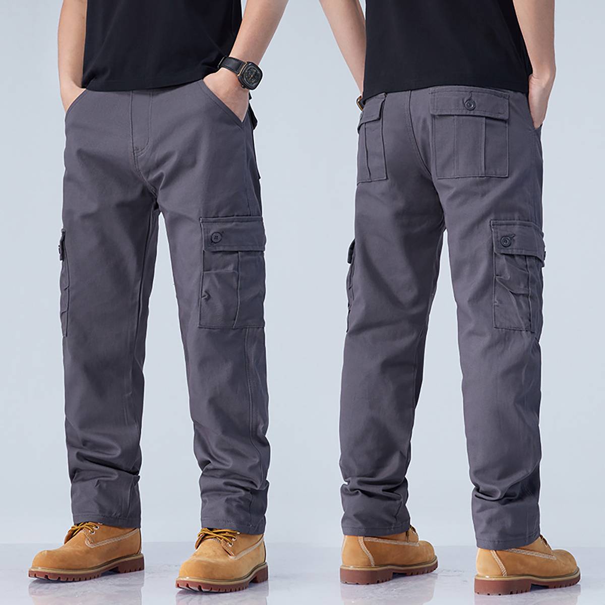 Men's Relaxed Straight Leg Multi-Pocket Cargo Pants
