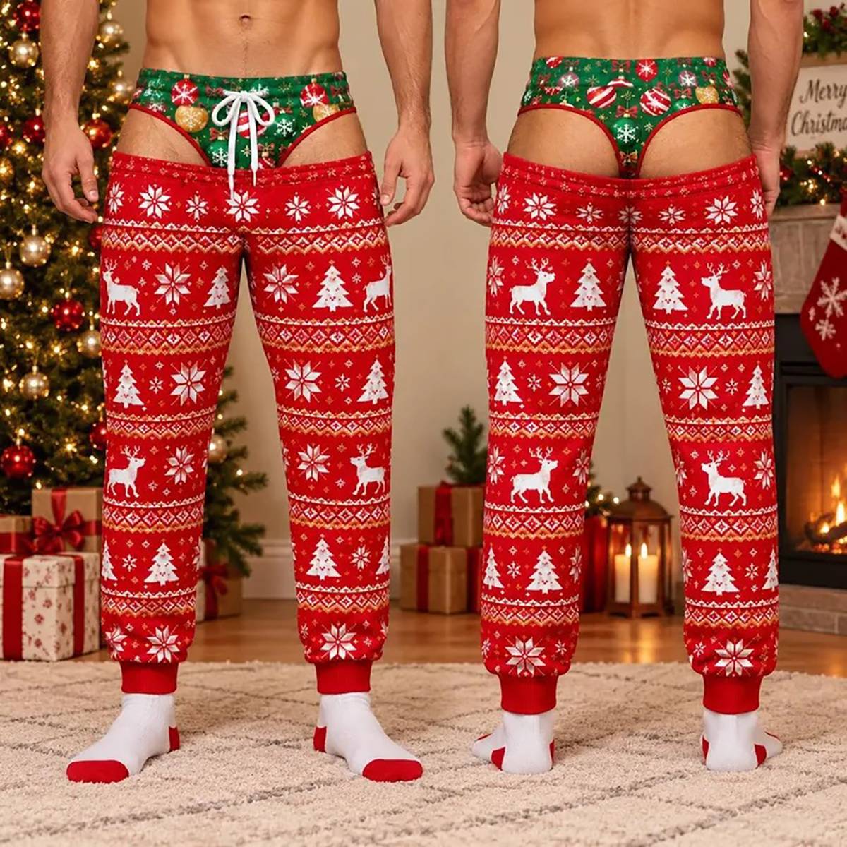 Funny Festive Christmas Creative Print Casual Pants