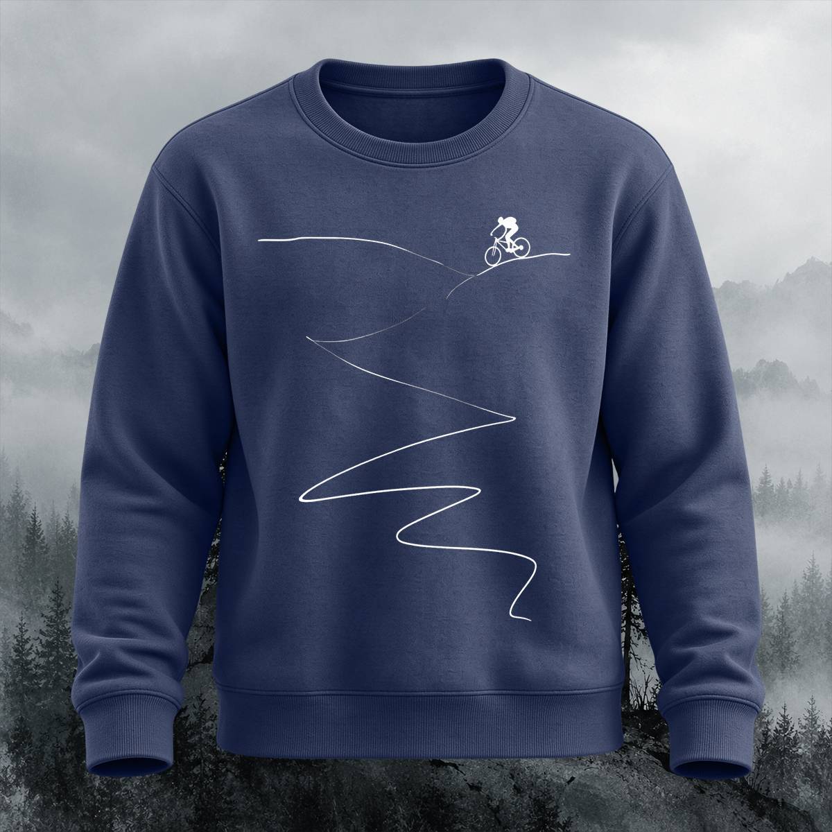 Minimal Downhill Mountain Bike Casual Crewneck Sweatshirt