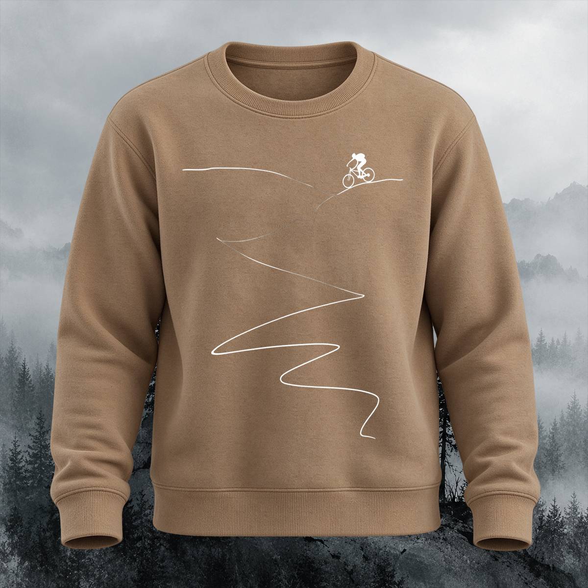 Minimal Downhill Mountain Bike Casual Crewneck Sweatshirt