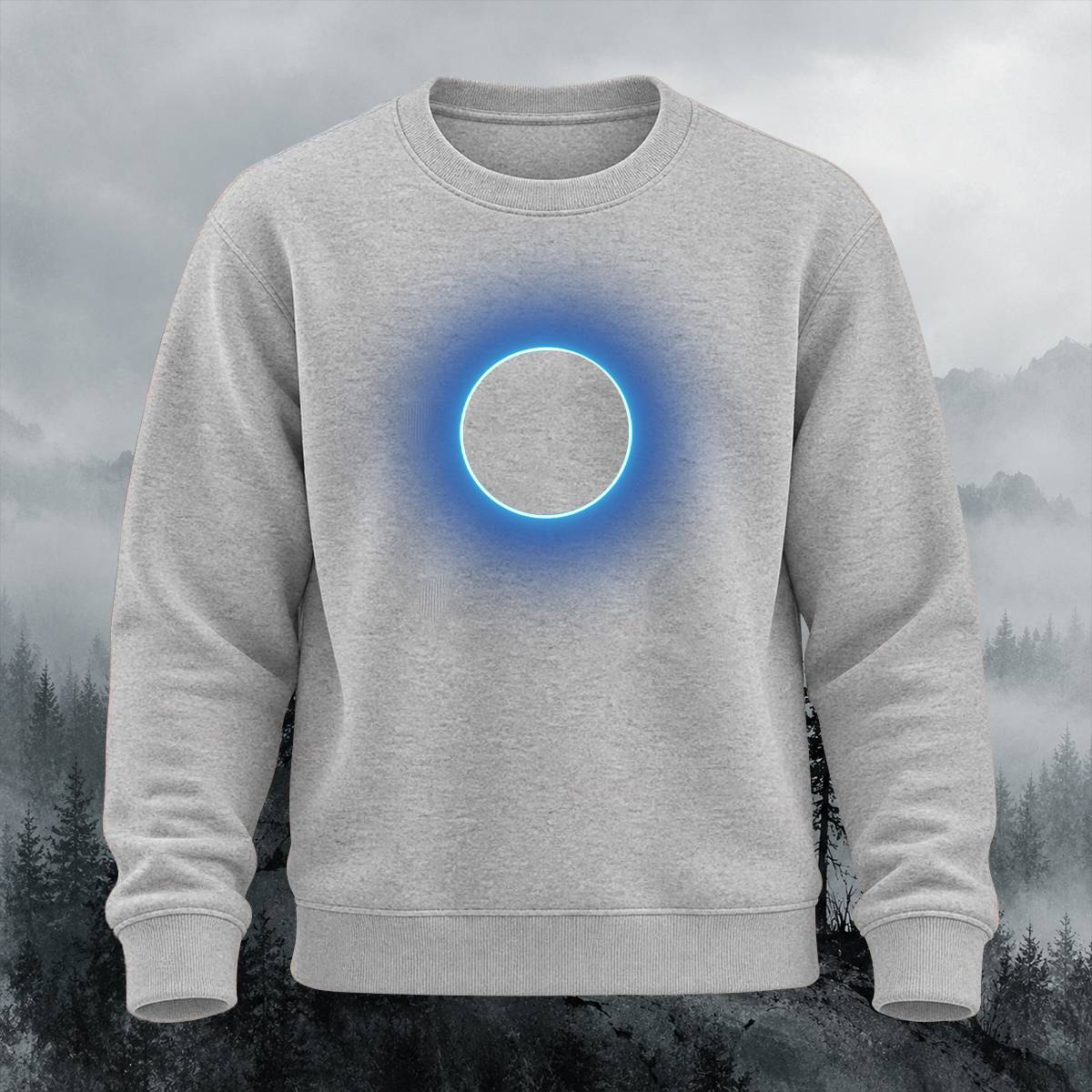 DTG Neon Blue Solar Eclipse Crewneck Sweatshirt