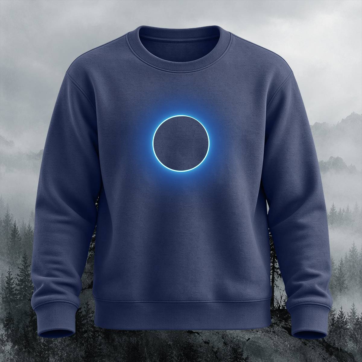 DTG Neon Blue Solar Eclipse Crewneck Sweatshirt