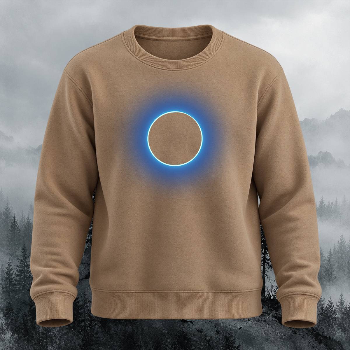 DTG Neon Blue Solar Eclipse Crewneck Sweatshirt