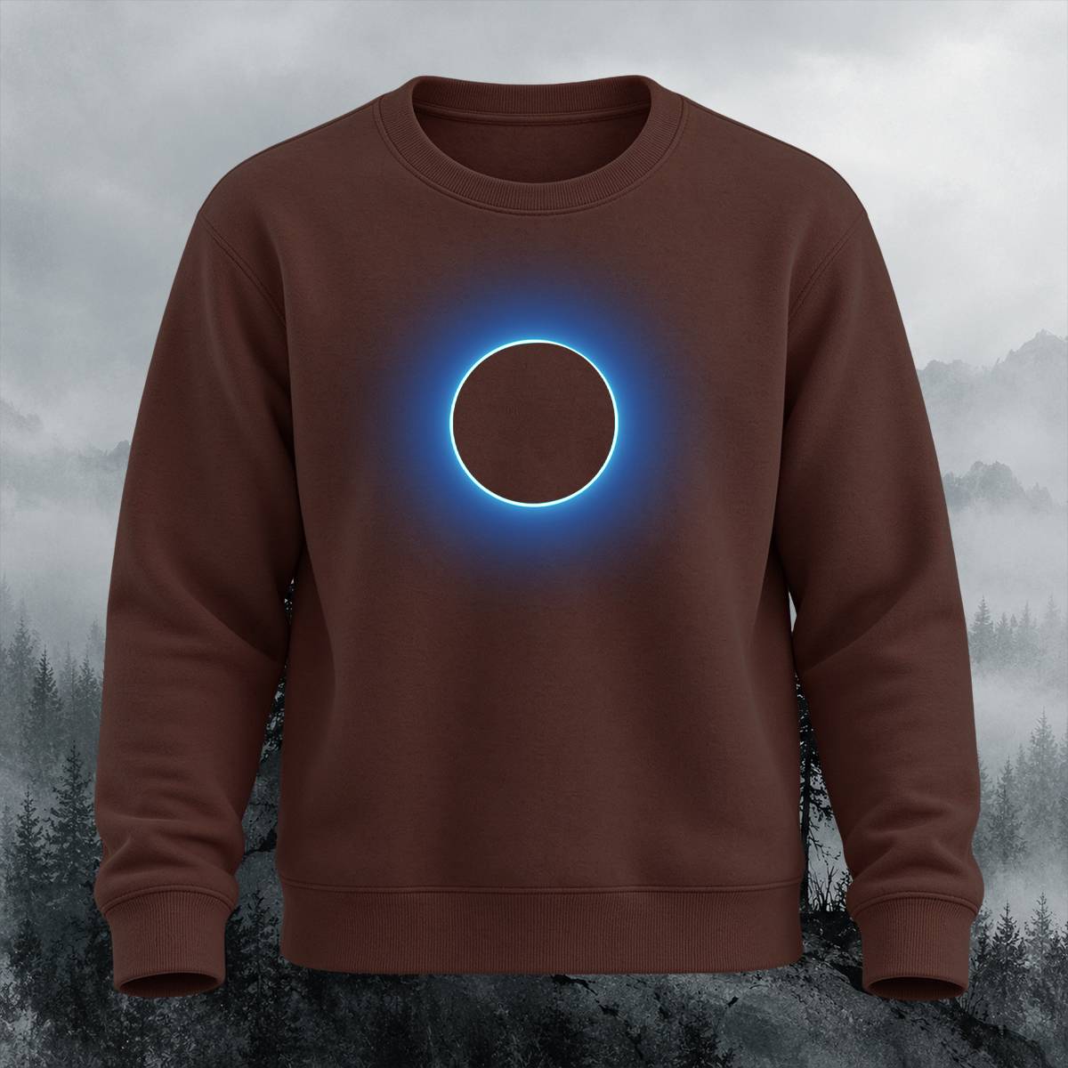 DTG Neon Blue Solar Eclipse Crewneck Sweatshirt