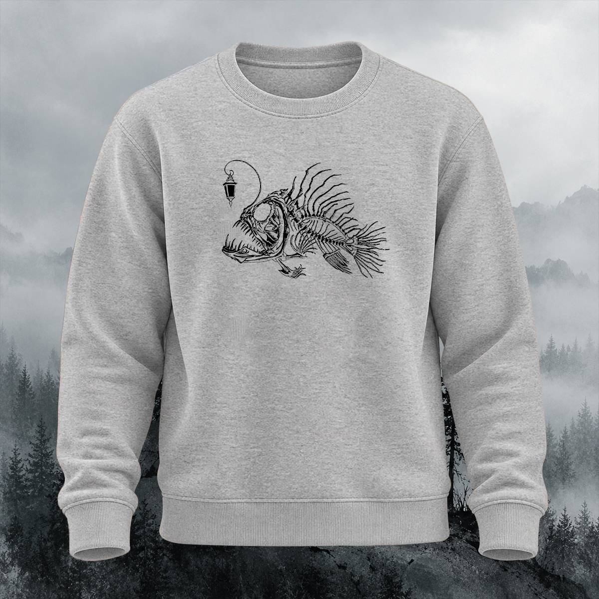 Creepy Deep Sea Anglerfish Casual Crewneck Sweatshirt