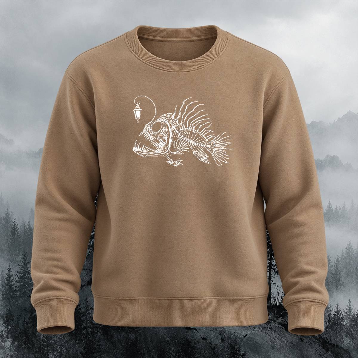 Creepy Deep Sea Anglerfish Casual Crewneck Sweatshirt