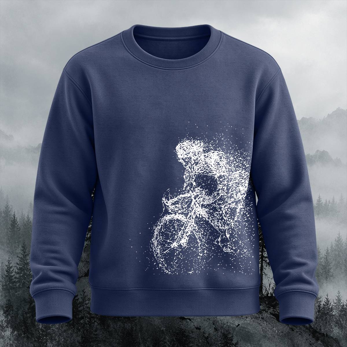 DTG Particle Mountain Biker Casual Crewneck Sweatshirt