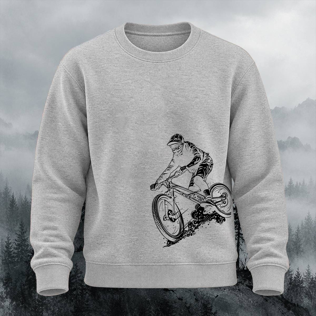 Downhill MTB Rider Outdoor Casual Crewneck Sweatshirt