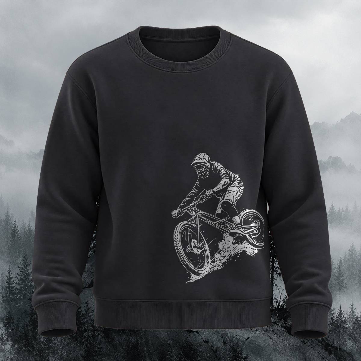 Downhill MTB Rider Outdoor Casual Crewneck Sweatshirt