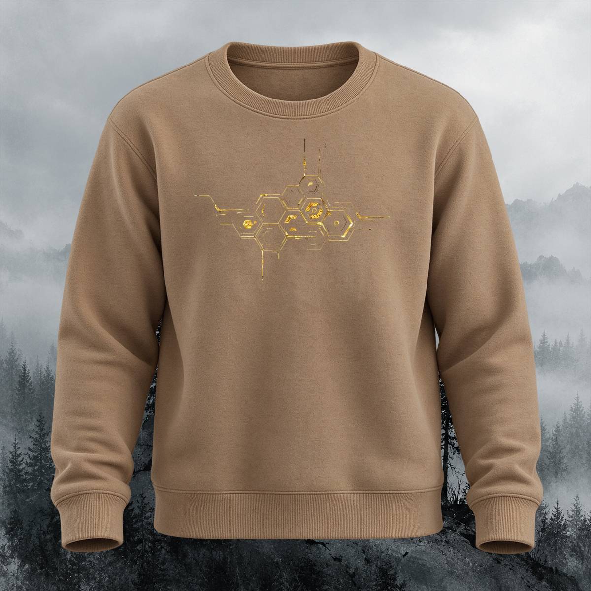 Hexagon Tech Circuit Casual Crewneck Sweatshirt