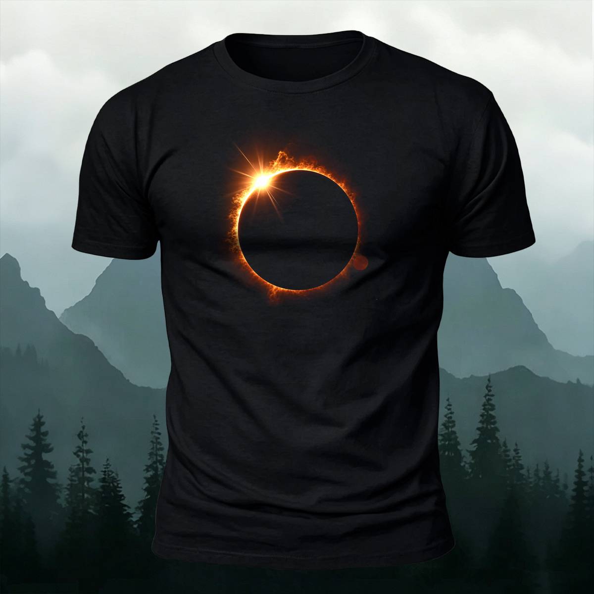 DTG Minimal Bright Solar Eclipse Casual Cotton Tee