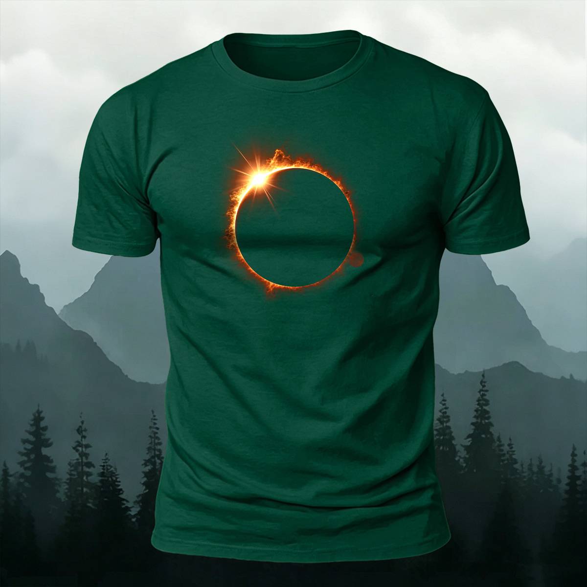 DTG Minimal Bright Solar Eclipse Casual Cotton Tee