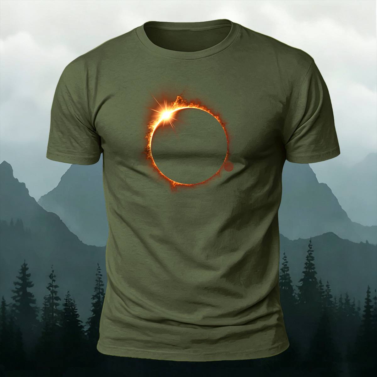 DTG Minimal Bright Solar Eclipse Casual Cotton Tee