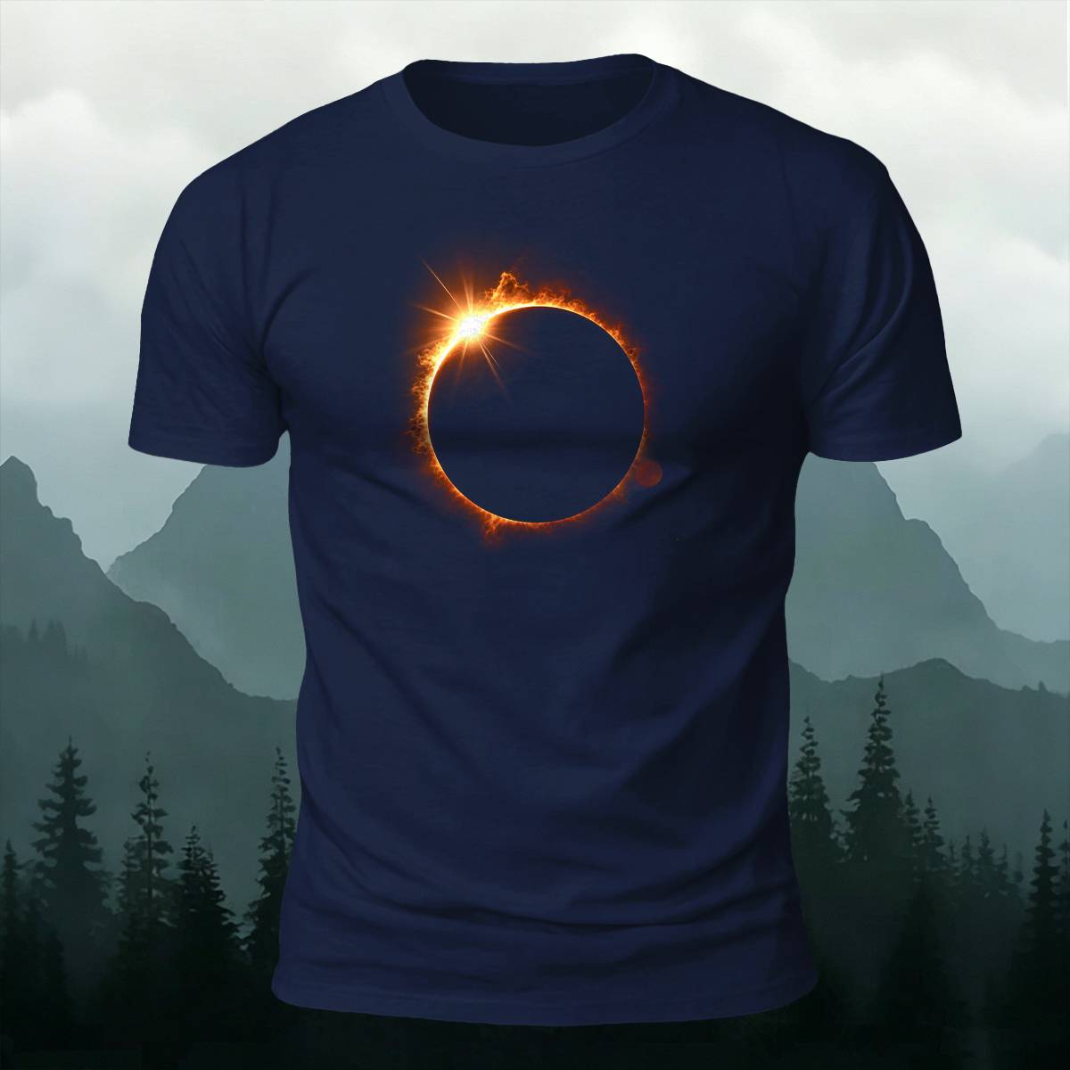 DTG Minimal Bright Solar Eclipse Casual Cotton Tee