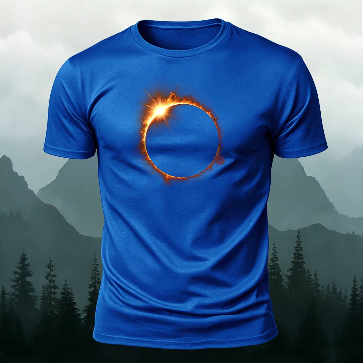 DTG Minimal Bright Solar Eclipse Casual Cotton Tee