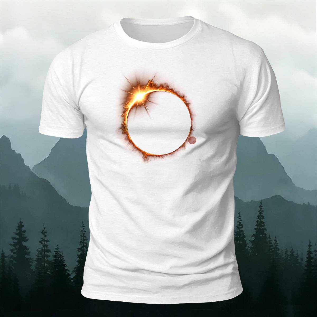 DTG Minimal Bright Solar Eclipse Casual Cotton Tee