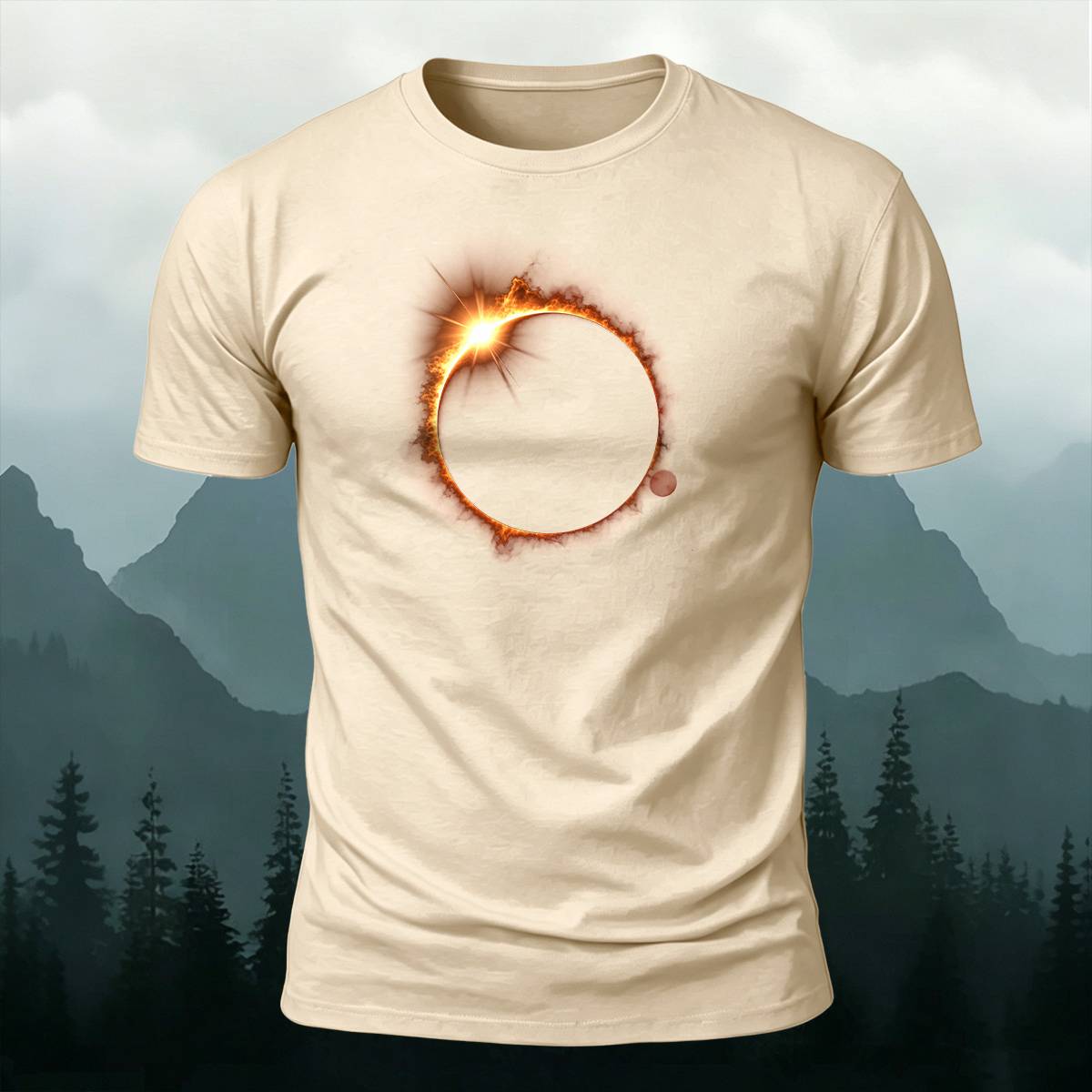 DTG Minimal Bright Solar Eclipse Casual Cotton Tee