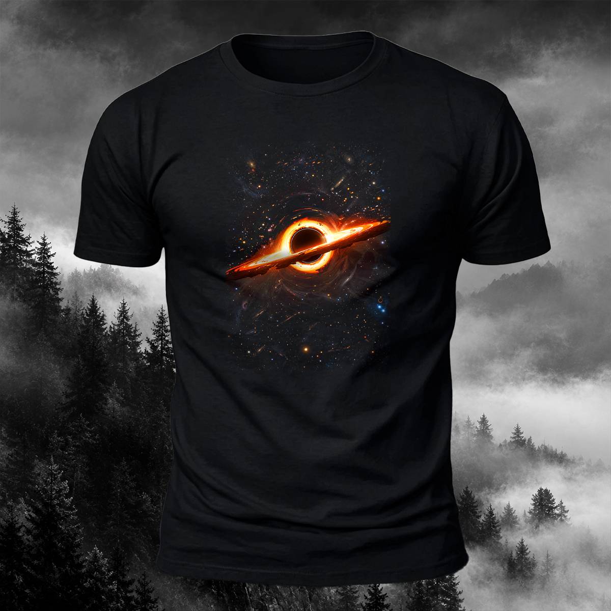 DTG Vivid Cosmic Black Hole Graphic Casual Tee