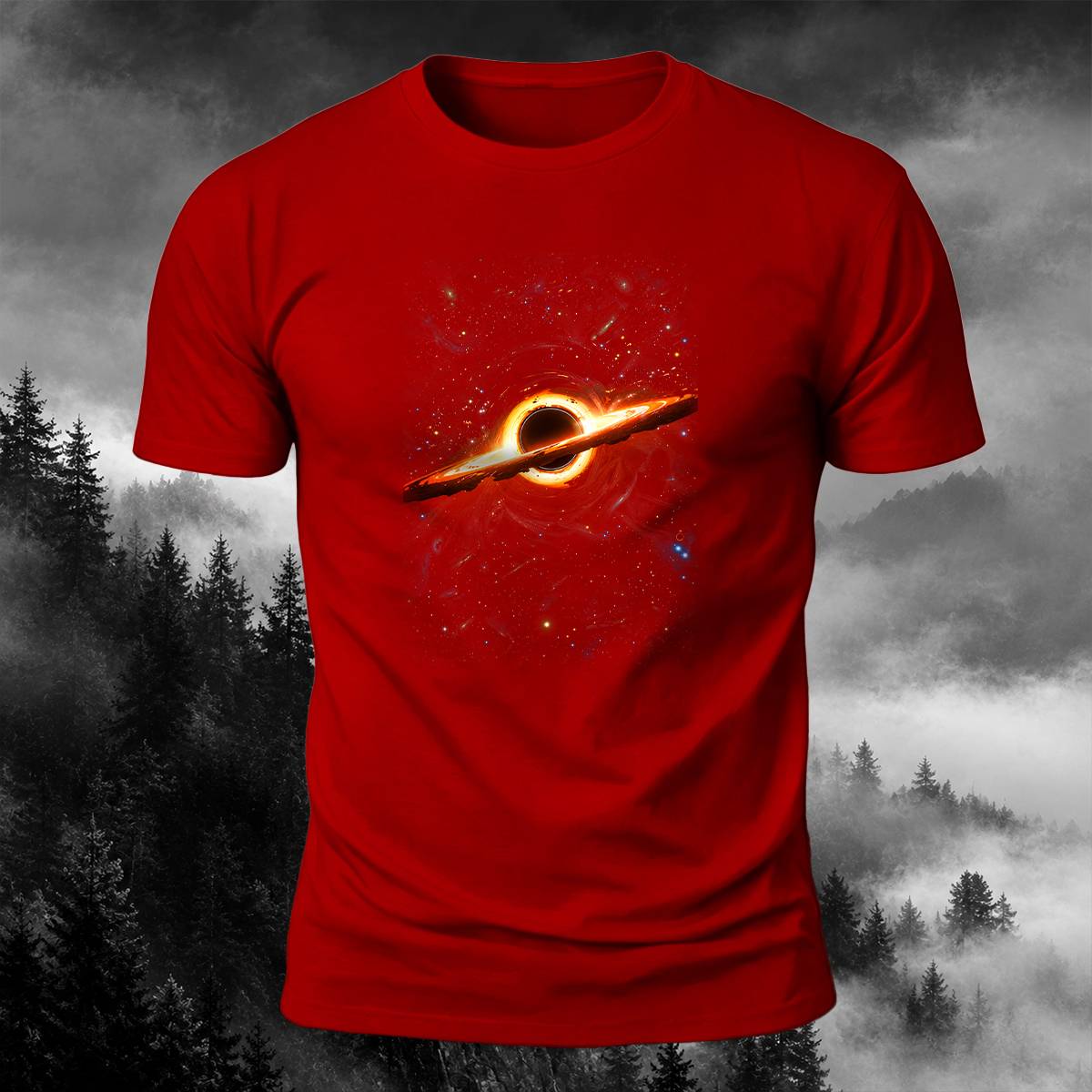 DTG Vivid Cosmic Black Hole Graphic Casual Tee
