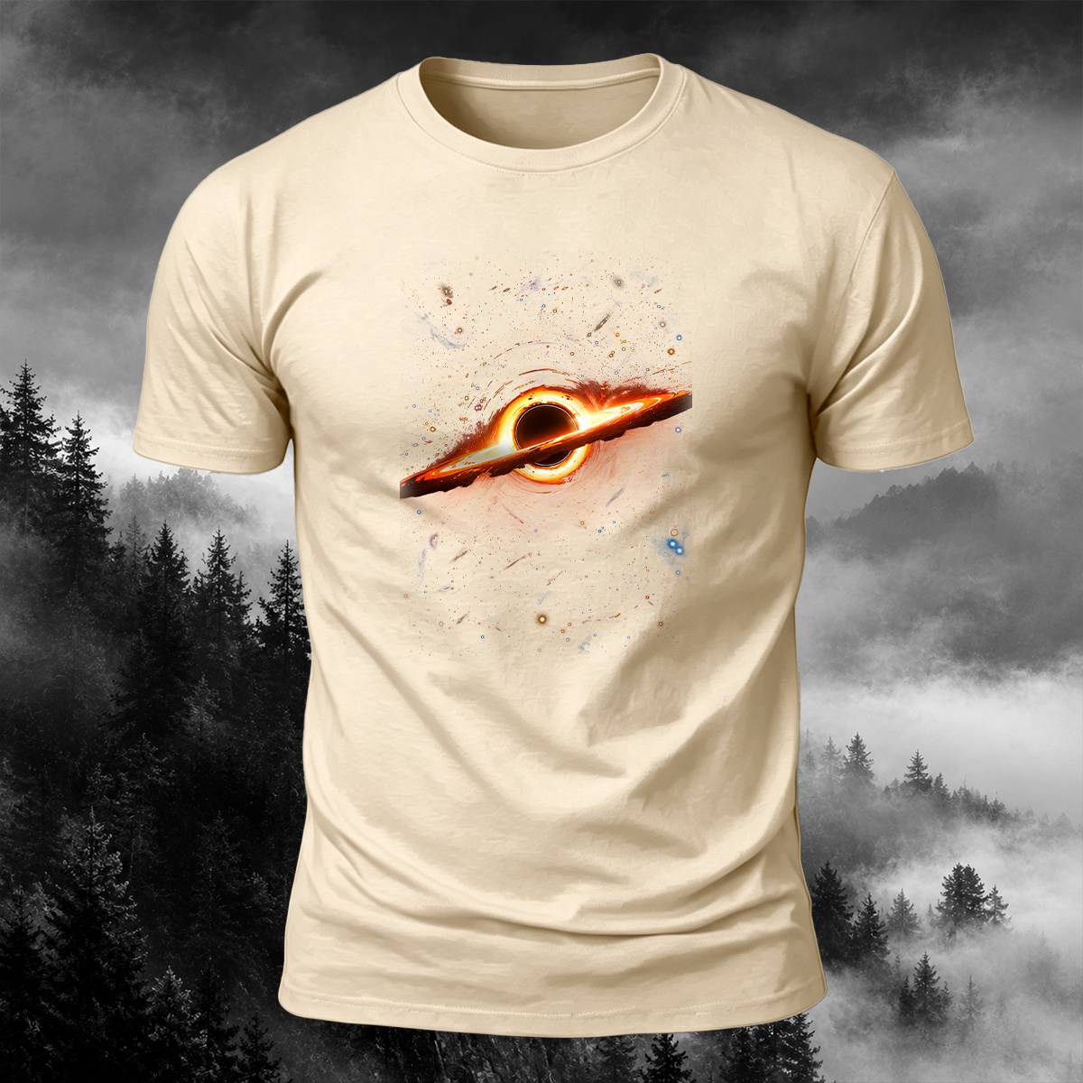 DTG Vivid Cosmic Black Hole Graphic Casual Tee