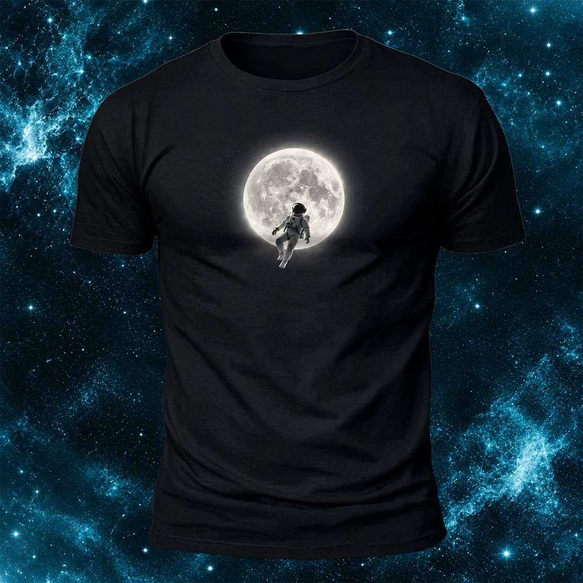 DTG Astronaut And Bright Moon Art Casual T-Shirt