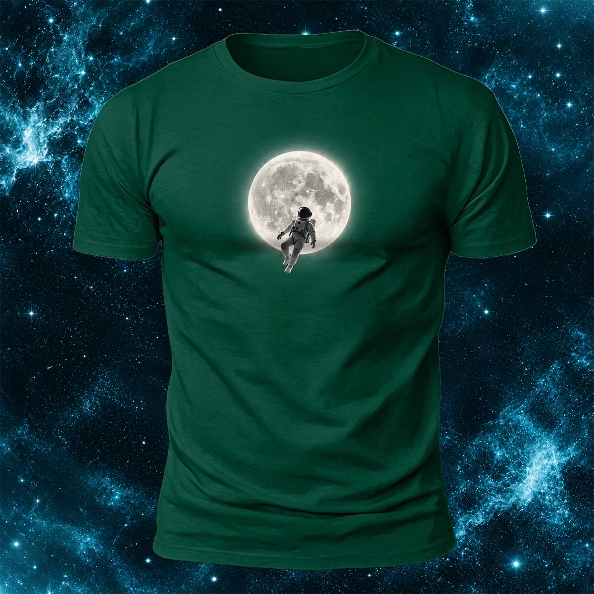DTG Astronaut And Bright Moon Art Casual T-Shirt