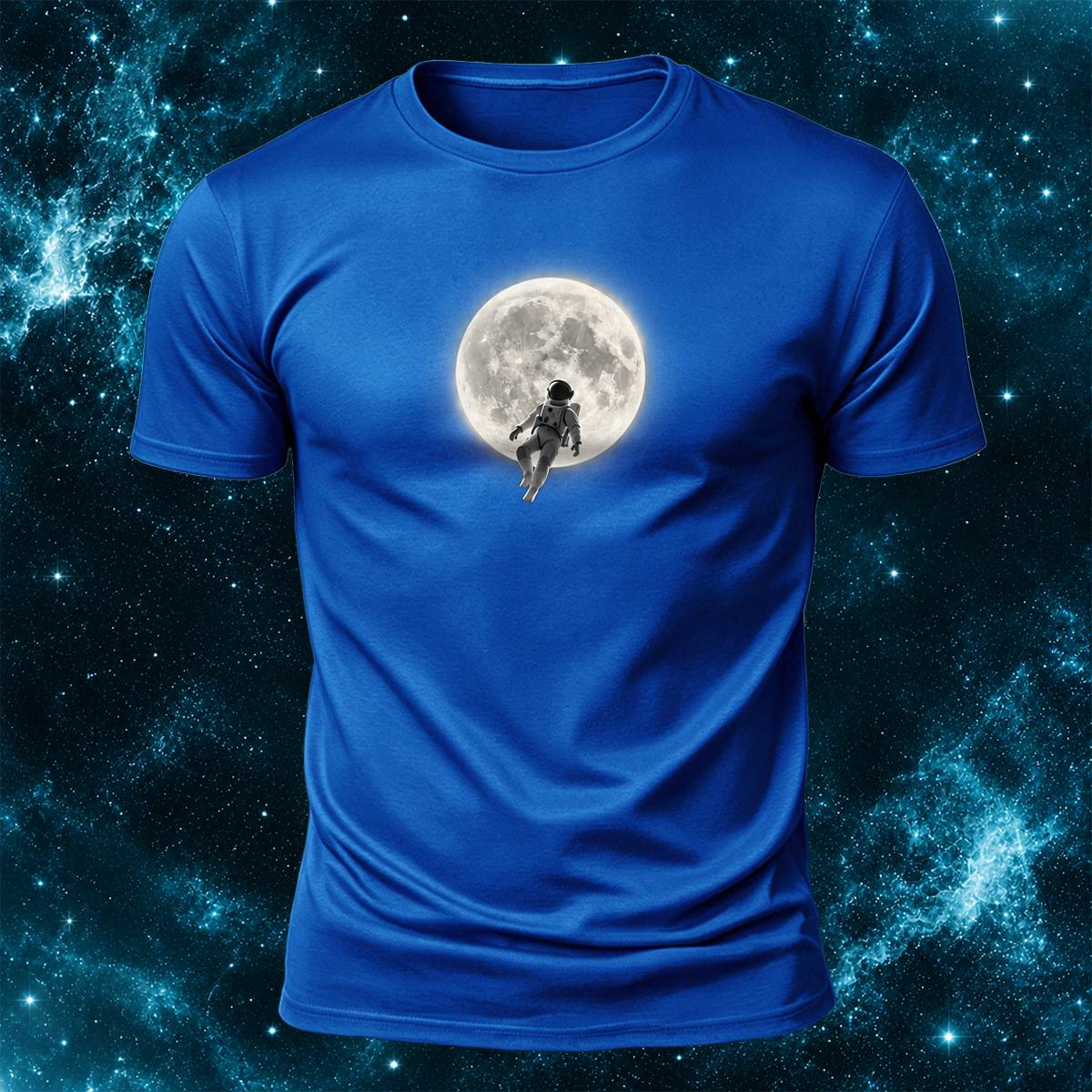 DTG Astronaut And Bright Moon Art Casual T-Shirt