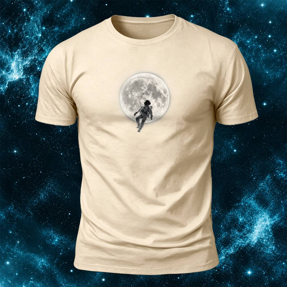 DTG Astronaut And Bright Moon Art Casual T-Shirt