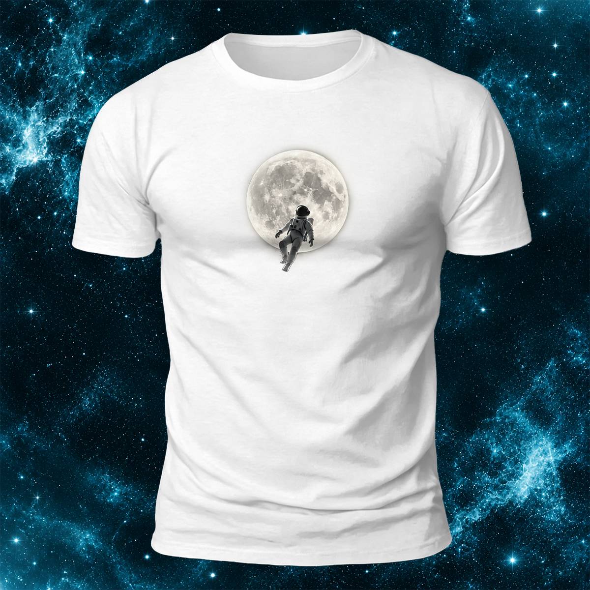 DTG Astronaut And Bright Moon Art Casual T-Shirt