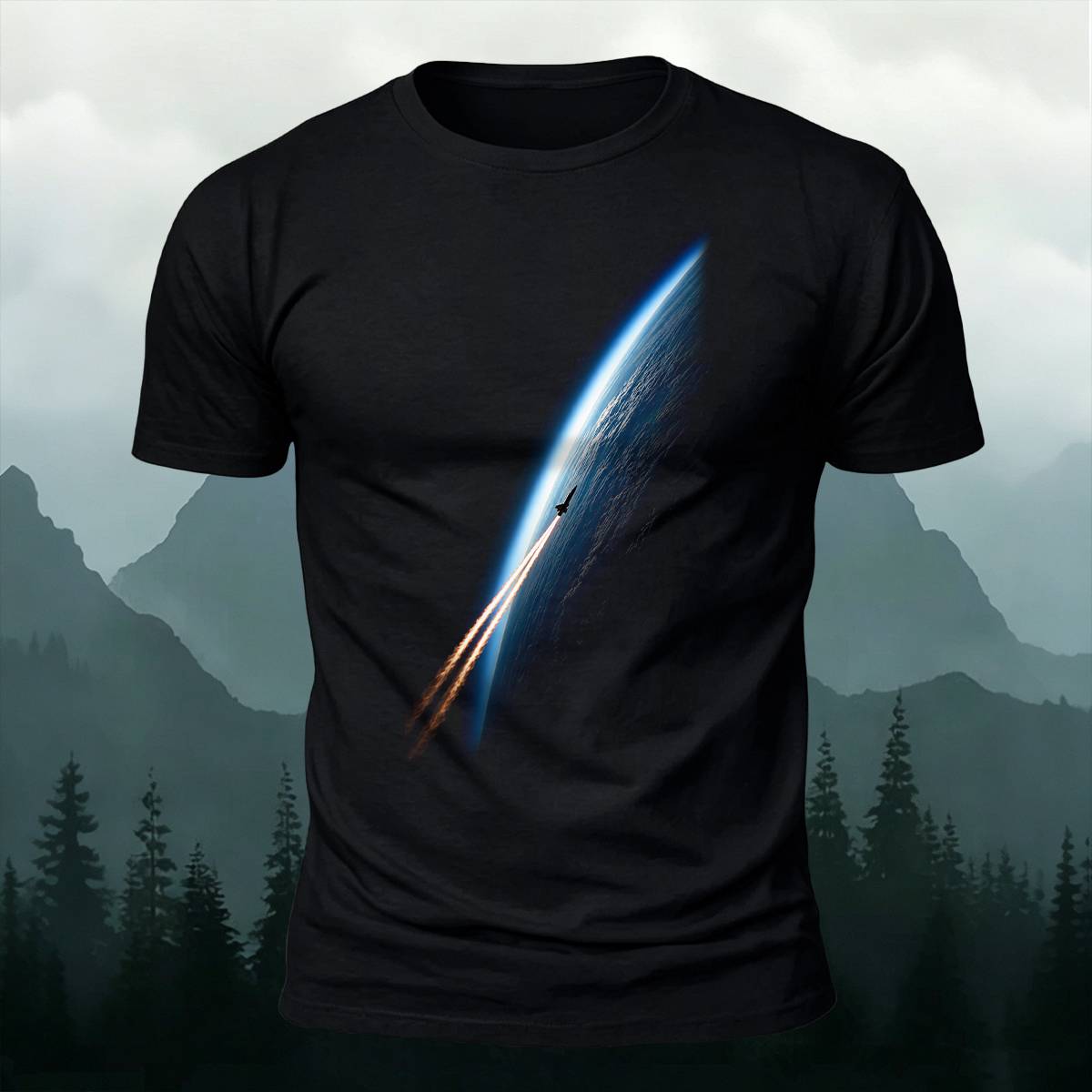 DTG Rocket Launch Leaving Earth Cosmic Casual Tee