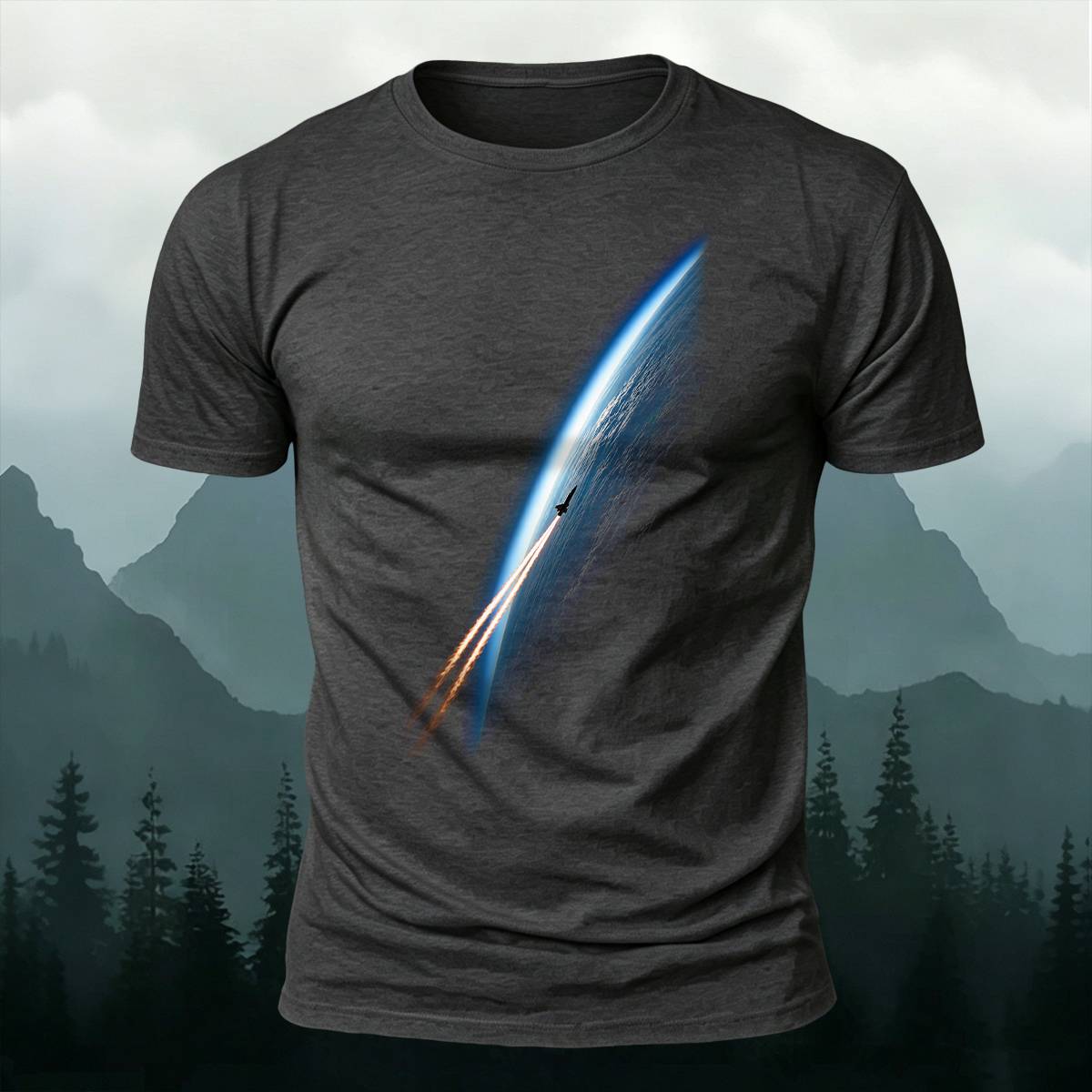 DTG Rocket Launch Leaving Earth Cosmic Casual Tee