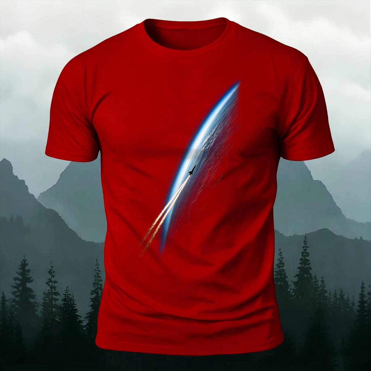 DTG Rocket Launch Leaving Earth Cosmic Casual Tee