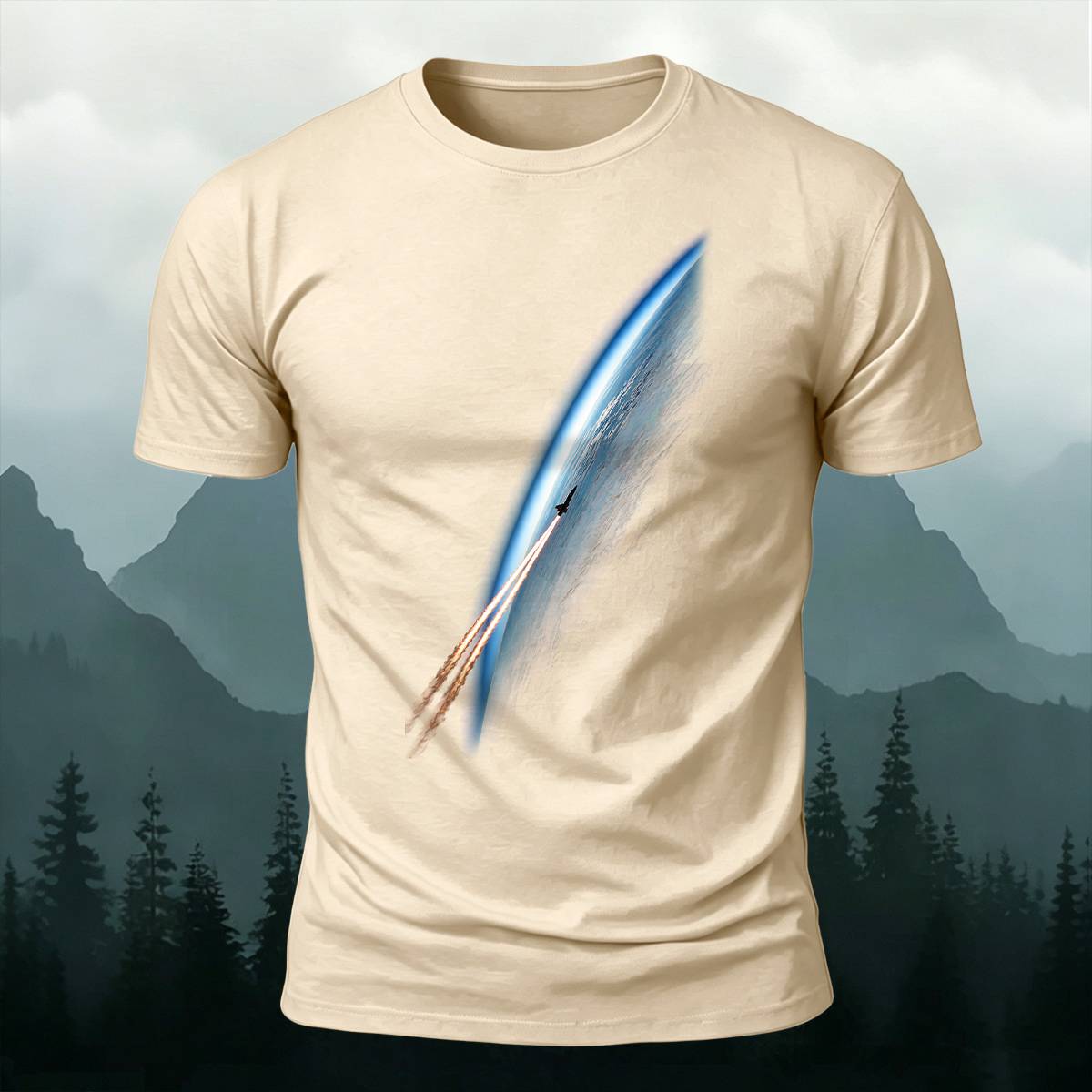 DTG Rocket Launch Leaving Earth Cosmic Casual Tee