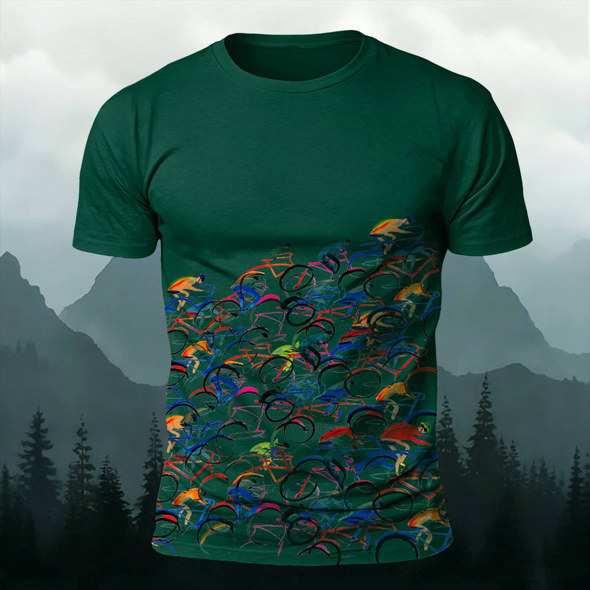 Sublimation Artistic Peloton Cycling Graphic Casual Tee