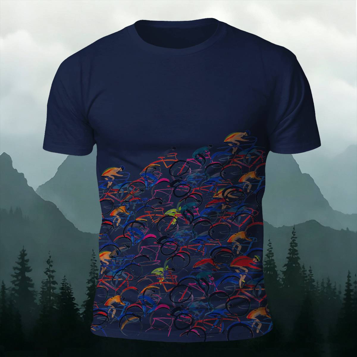 Sublimation Artistic Peloton Cycling Graphic Casual Tee