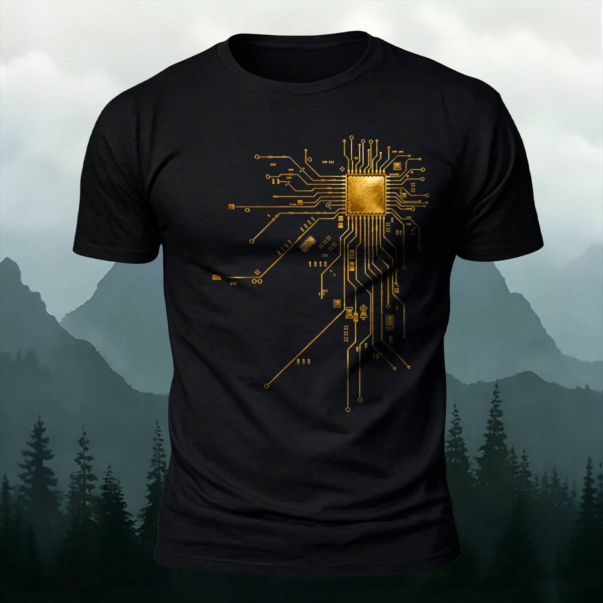CPU Circuit Board Tech Engineering Casual Cotton Tee