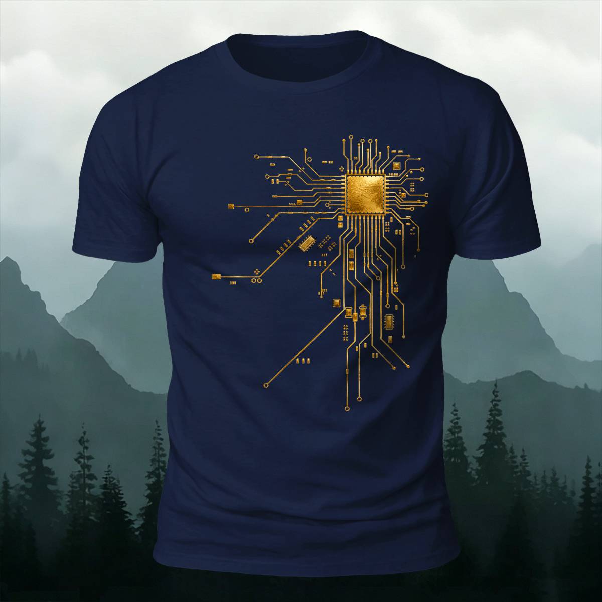CPU Circuit Board Tech Engineering Casual Cotton Tee