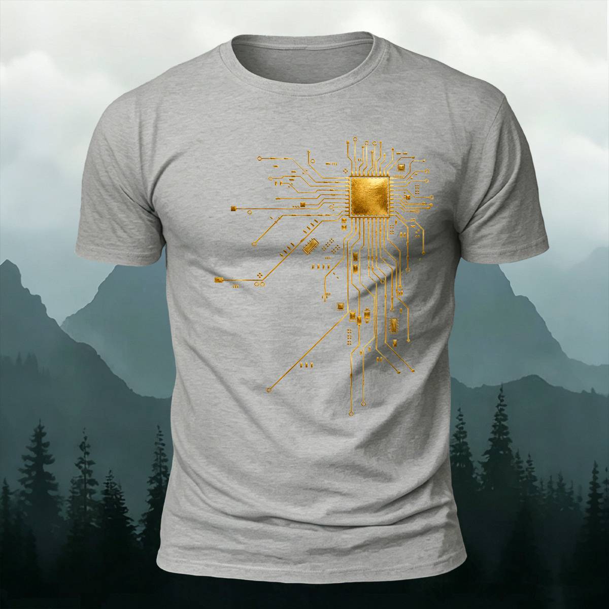 CPU Circuit Board Tech Engineering Casual Cotton Tee