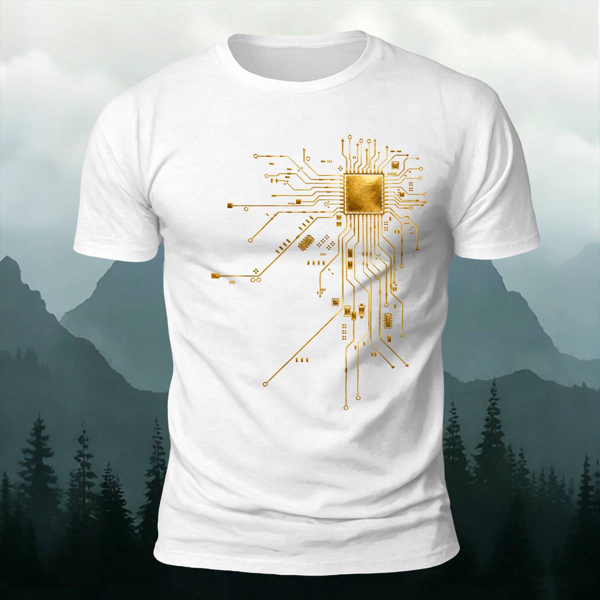 CPU Circuit Board Tech Engineering Casual Cotton Tee
