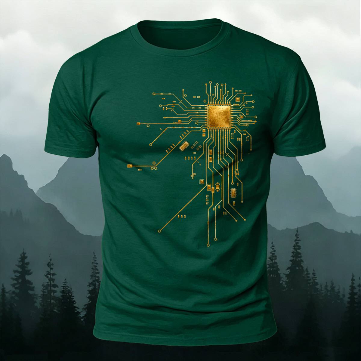 CPU Circuit Board Tech Engineering Casual Cotton Tee