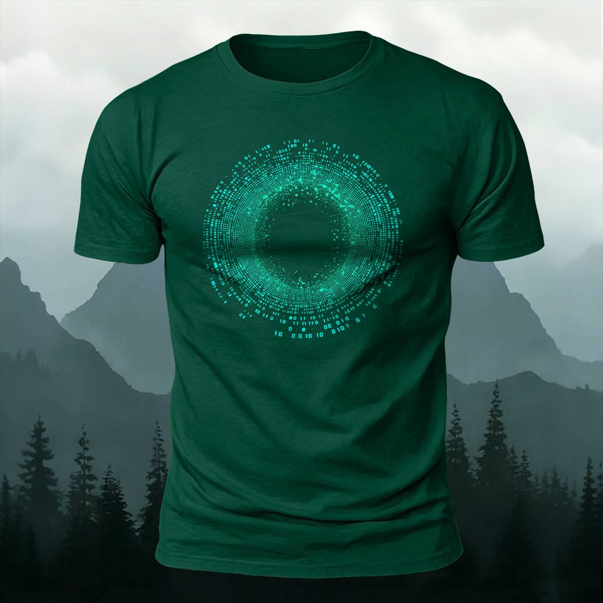 DTG Cyber Digital Binary Code Portal Graphic Tee