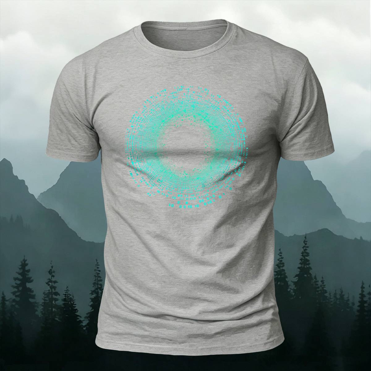 DTG Cyber Digital Binary Code Portal Graphic Tee