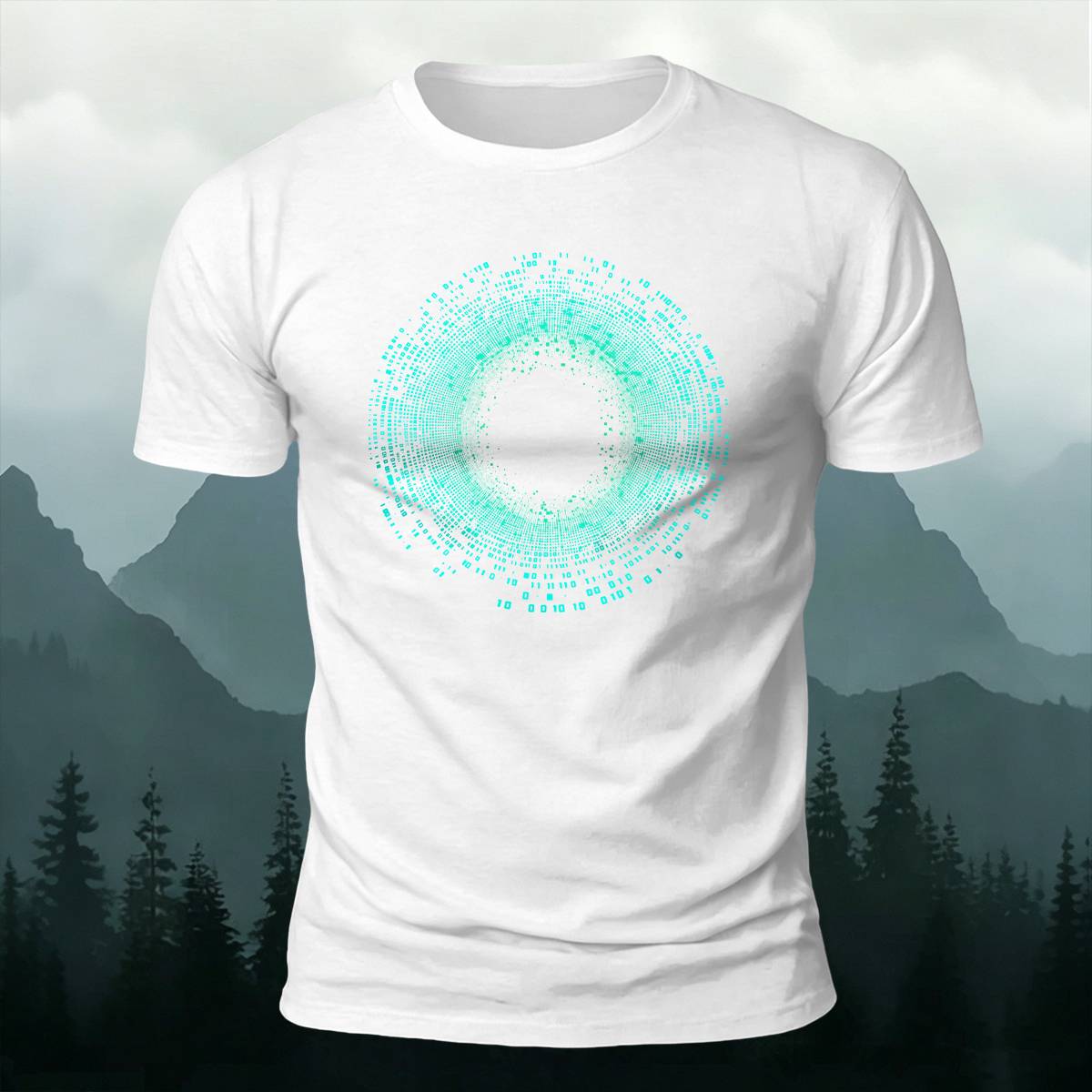 DTG Cyber Digital Binary Code Portal Graphic Tee