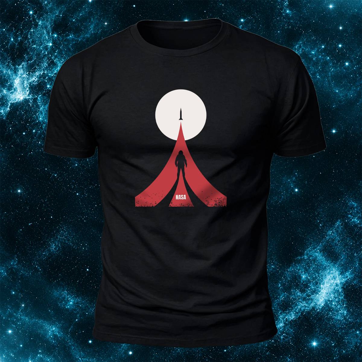 NASA Astronaut Rocket Moon Space Casual Cotton Tee