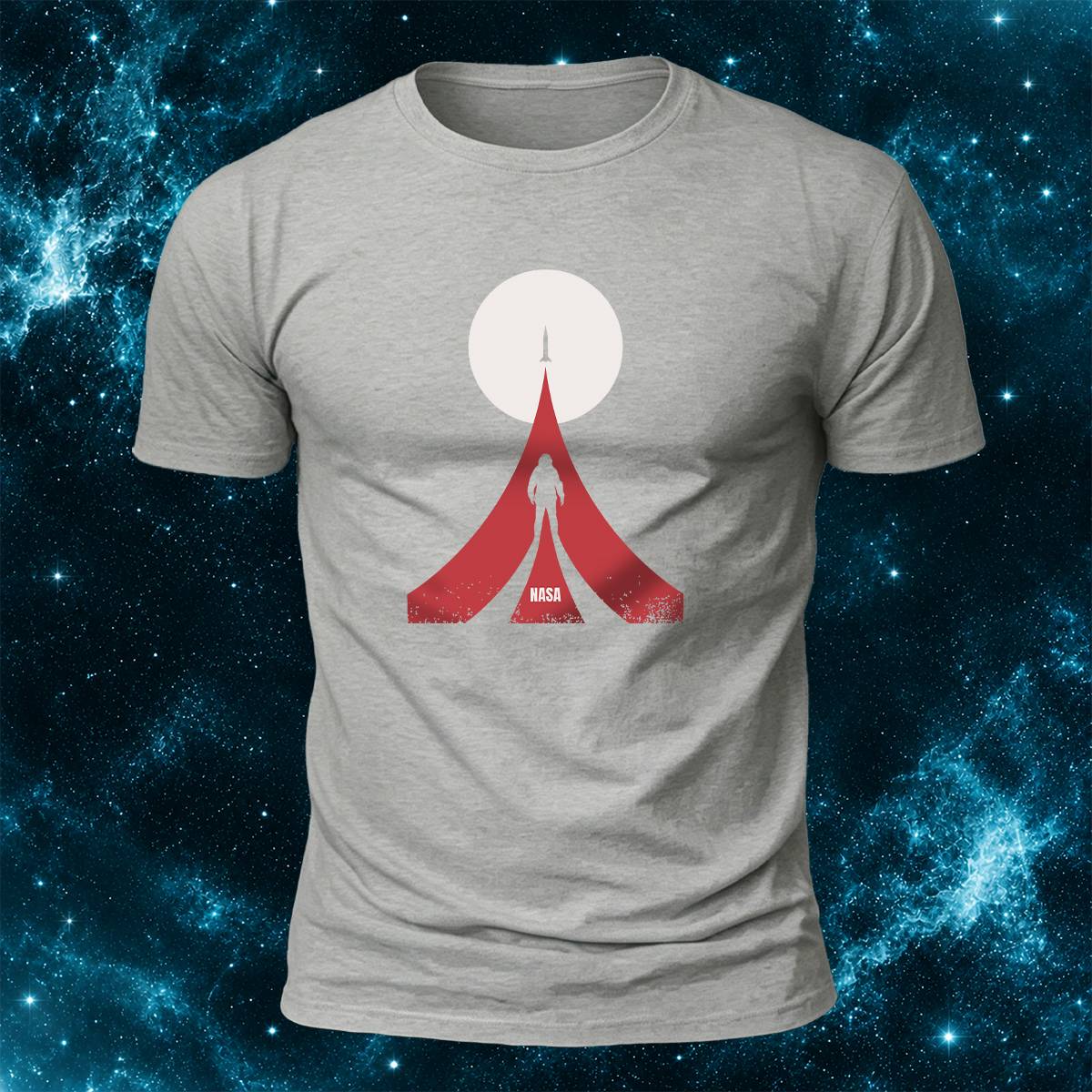 NASA Astronaut Rocket Moon Space Casual Cotton Tee