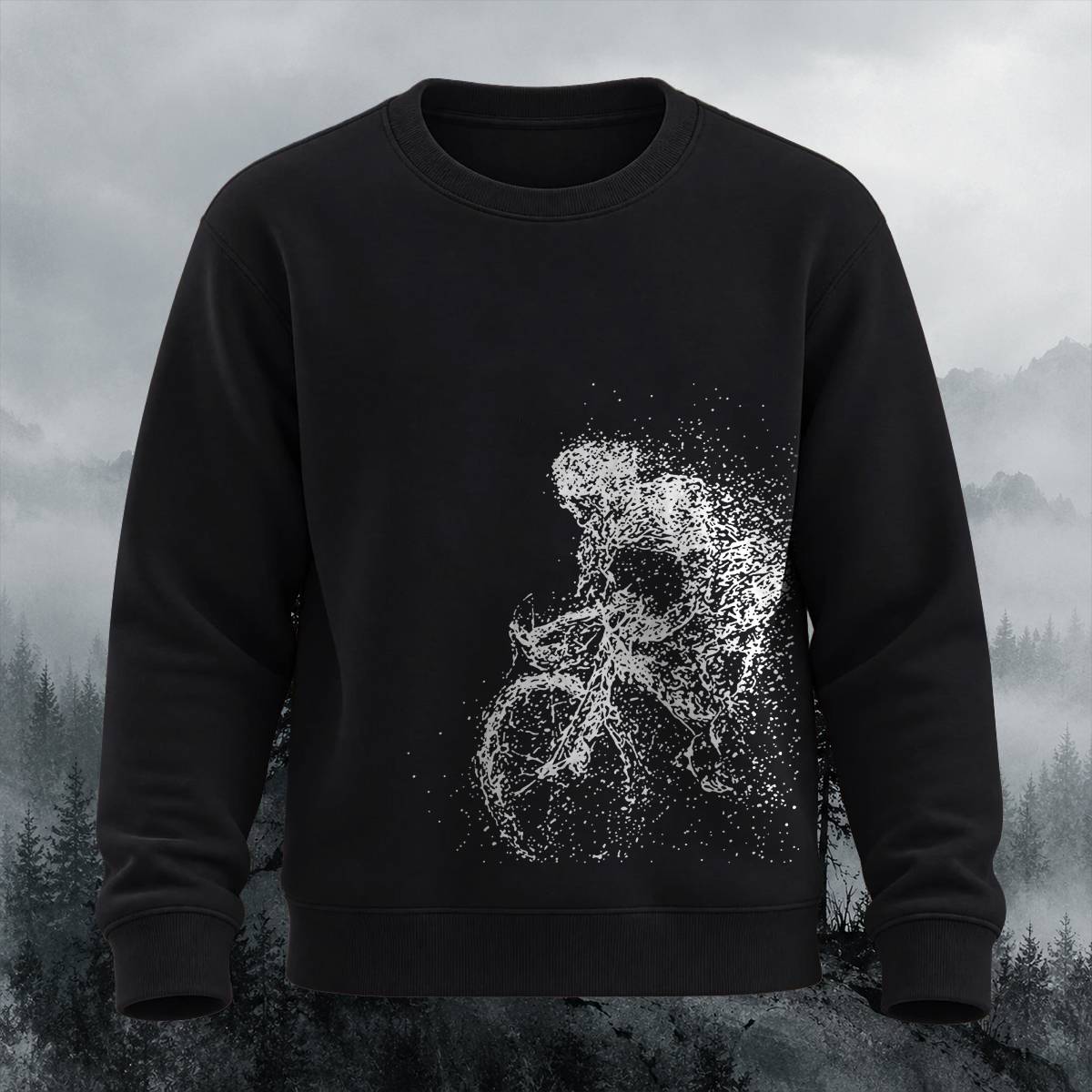 DTG Particle Mountain Biker Casual Crewneck Sweatshirt
