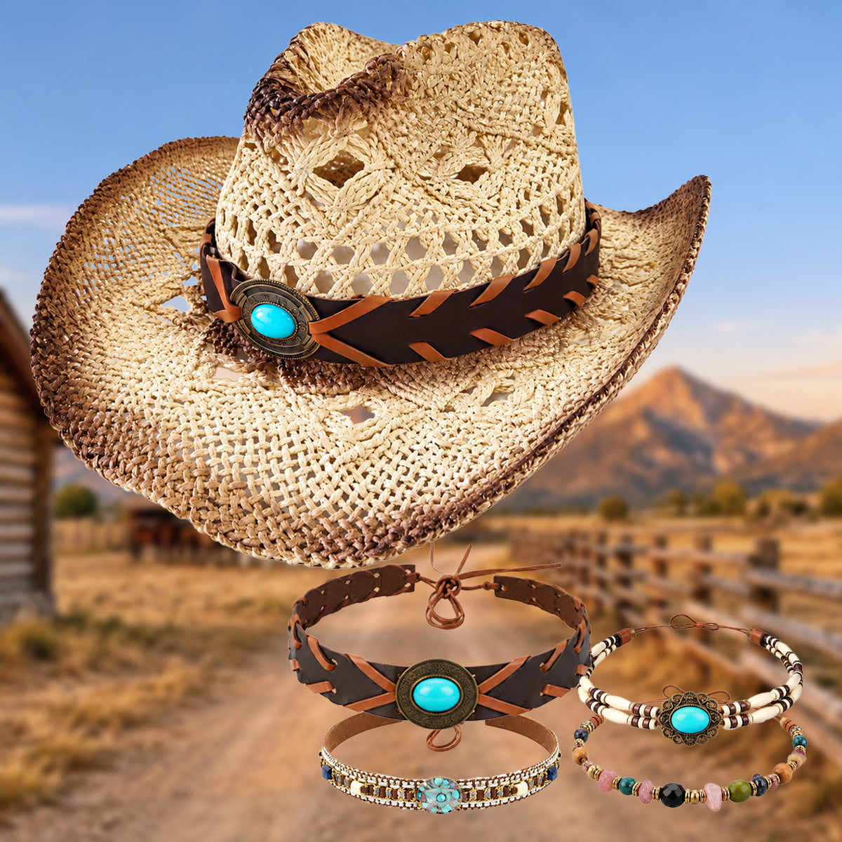 Hollow Straw Outdoor Casual Western Style Hat
