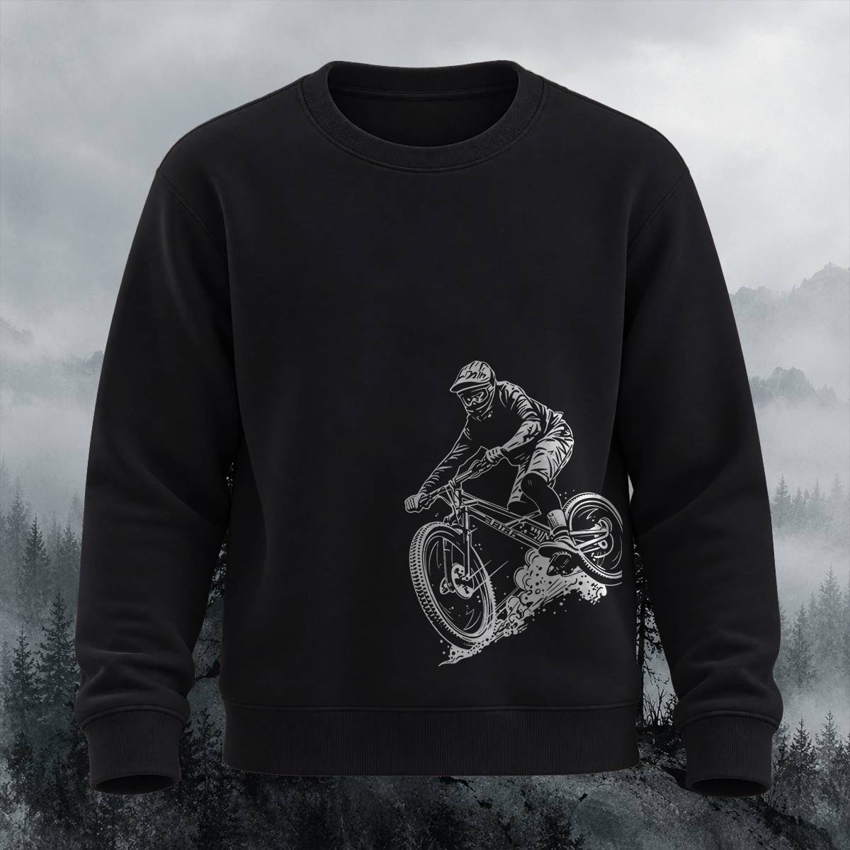 Downhill MTB Rider Outdoor Casual Crewneck Sweatshirt
