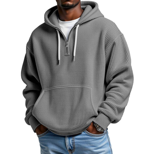 Men's Stylish Athletic Waffle Knit Hoodie